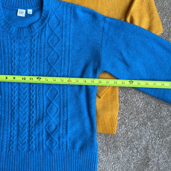Gap sweaters. Blue, yellow, tan. - Picture 5 of 11